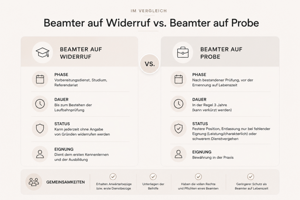 Beamter auf Widerruf und auf Probe